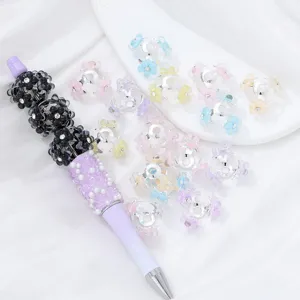 DIY alloy flower bead caps and rhinestone spacer charms for handmade jewelry making.