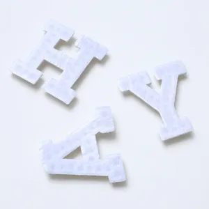 White rhinestone pearl alphabet patch letter DIY for hats bags shoes clothing accessories.