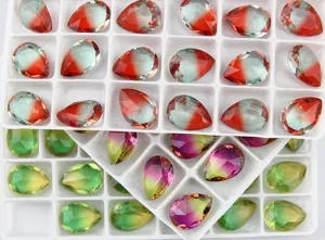 Strass Goccia 13x18mm Sfumati con Retro Appuntito per Gioielli Artigianato e DIY