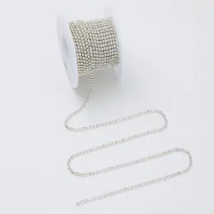 Pearl rhinestone claw chain roll for DIY crafts, clothing, bags, and phone deco.