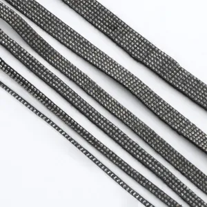 Black rhinestone crystal cord trim mesh ribbon DIY apparel craft accessories bulk