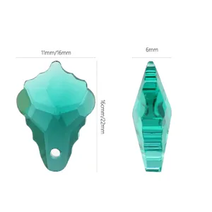 Green Crystal Leaf Shaped Pendant Baroque DIY Earring Jewelry Accessories Main View