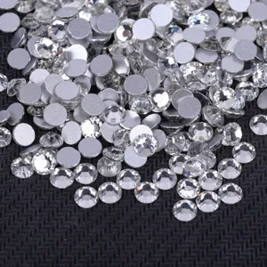 Strass en verre cristal plat pour nail art décoration de vêtement pierres étincelantes
