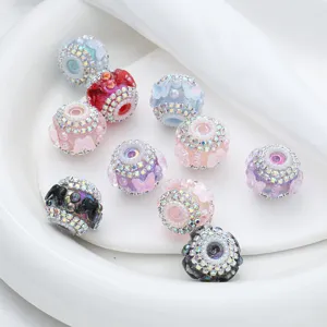 Perles en argile strass DIY accessoires de bijoux shamballa avec design papillon pour art