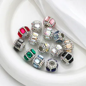 Perles à grands trous en strass colorés DIY breloques cristaux pour vos bracelets.