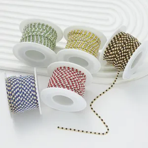 Pearl rhinestone chain roll for DIY crafts apparel bags phone case accessories sparkling trim.