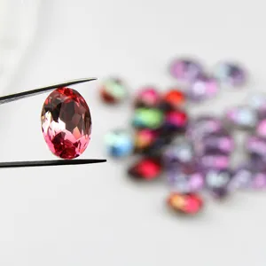 Oval synthetic gemstone 13x18mm brilliant cut DIY jewelry making accessories crystal charm
