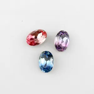 13x18mm oval synthetic gemstone crystal DIY jewelry making accessories colorful stones 3pcs