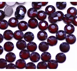 Dark red flatback rhinestones for nail art DIY phone case decoration crafts accessories detail shot