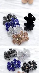 Sparkling rhinestone flower shoe clips detachable crystal shoe charms accessories for women