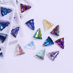 15mm weihnachtsbaum kristall glas anhänger bunte diy schmuck zubehör nagelkunst charms