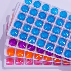 Strass in vetro fluorescente neon satellite rotondo set di accessori per cucire fai