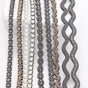 Multi Style Glass Rhinestone Felt Strip Hot Fix Trim DIY Clothing Accessories Ribbon Craft Decoration