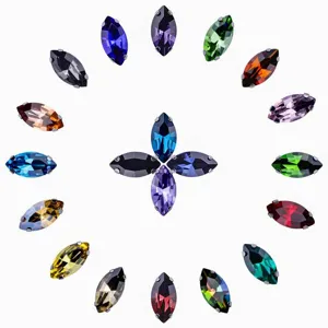 Glass Marquise Rhinestones Flatback Crystal Claw Rhinestone DIY Garment Sewing Craft Apparel Accessories Jewelry Making