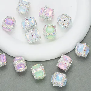 Kleurrijke strass zirkon losse kralen DIY sieraden accessoires, sprankelende kralenbenodigdheden.