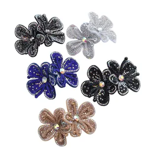 Sparkling rhinestone flower shoe clips decorative crystal bows accessories for women shoes DIY crafts