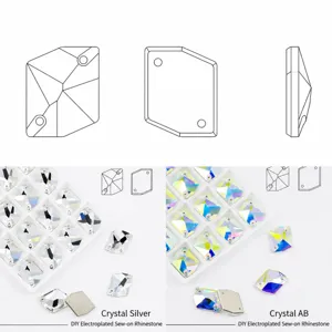 High-end K9 crystal sewing rhinestones dual-hole flat back DIY glass craft garment accessories