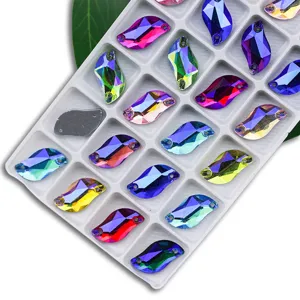 Strass en Verre de Haute Qualité en Forme de S Dos Plat à Coudre Gemmes de Cristaux Colorés Accessoires de Vêtement DIY