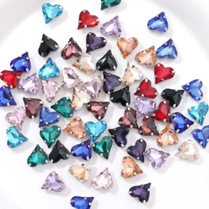 Colorful heart crystal claw diamonds for DIY craft accessories, jewelry making and cute hair clips.
