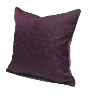 Purple textured square throw pillow cover modern minimalist cushion for living room decor