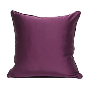 Modern purple square throw pillow cover, comfortable cushion case for bedroom and living room.