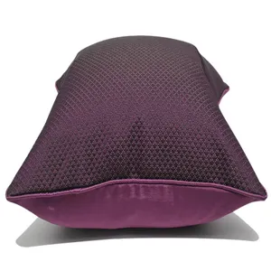 Purple grid cushion detail view showing high precision texture and soft fabric material.
