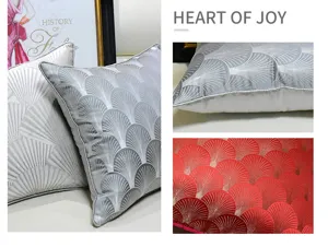 Housse de coussin moderne à motif d'éventail géométrique, élégante taie de coussin brodée pour canapé.