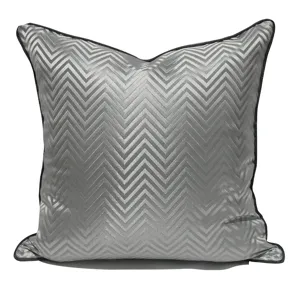 Silver grey chevron throw pillow cover modern luxury living room sofa cushion cover decorative