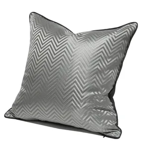 Silver grey chevron throw pillow cover modern luxury sofa cushion cover home decor