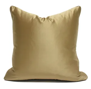 Hellgold Satin Kissenbezug moderner einfarbiger Kissenhülle für Sofa Hotel Deko 45x45 cm