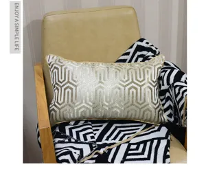 Modern luxury gold geometric throw pillow cover for living room sofa and bedroom bed