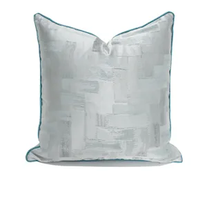 Modern Neo-Chinese Geometric Pattern Throw Pillow Cover Silver Gray Decorative Cushion Case For Sofa Office Chair Home Decor
