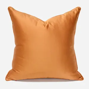 Fundas de cojín naranja moderna y de lujo para sofá, elegante funda decorativa de satén.