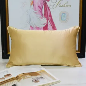 Modern gold satin throw pillow for living room sofa bedroom bed decorative pillow cover.