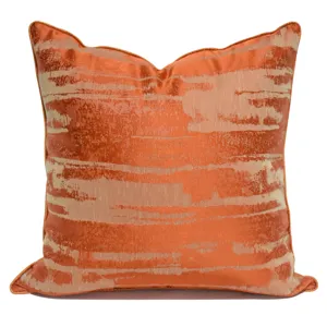Cojín de sofá moderno lujo naranja abstracto rayado funda para decoración de sala hogar top