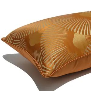 Oranger Neuer Chinesischer Geometrischer Kissenbezug Modernes Fächer Sofa Kissen 02