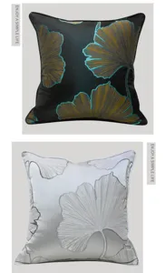 Federa per cuscino con foglia di ginkgo di lusso per soggiorno camera da letto sedia decoro