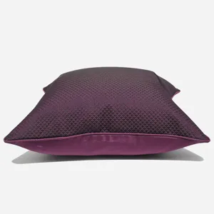 Modern purple plaid throw pillow, stylish cushion cover for bedroom and living room decor.