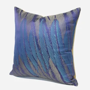 Modern Nordic abstract feather pattern decorative throw pillow for sofa and living room decor