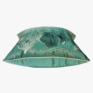 Housse de coussin de luxe style chinois abstrait vert coussin pour canape salon decoration.