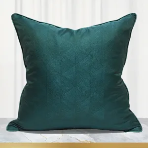 Dark green luxury geometric triangle sofa pillow cover for living room bedroom bed cushion.