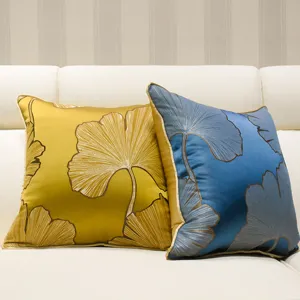 Fodere per cuscini da divano decorative con motivo a foglie, morbida federa per soggiorno.