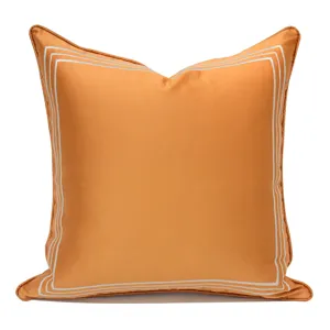 Luxus oranger Kissenbezug mit weißem Rand für Sofa Wohnzimmer Dekoration Hauptbild