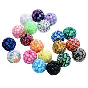 colorful rhinestone beads diy spherical crystal charm loose beads for handmade phone chain jewelry