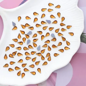8x4.8mm Amber Kristal Glas Druppel Plattere Hotfix Strass Steentjes voor Nagelkunst