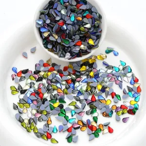 Kristalglas Vlakke Rug Hotfix Strass Waterdruppel Vorm Fancy Edelstenen Voor Nail Art DIY Ambachtelijke Decoratie