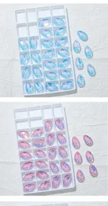 Strass da cucire in cristallo a goccia, dettagli colorati AB per decorazione di abbigliamento.
