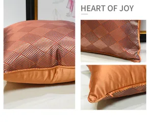 Modern luxury red diamond geometric cushion cover with hidden zipper for sofa living room decor.