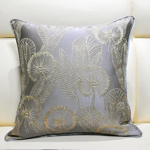 New Chinese style decorative sofa pillow cover featuring elegant luxury floral jacquard pattern.