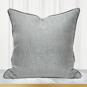 Cuscino decorativo a righe grigio blu per divano da soggiorno cuscino di lusso camera da letto